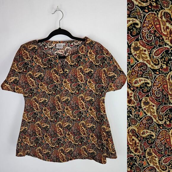 Shoulder Shirts Women’s Post Surgery Adaptive Blouse Medium Paisley Easy Wear - Picture 1 of 10